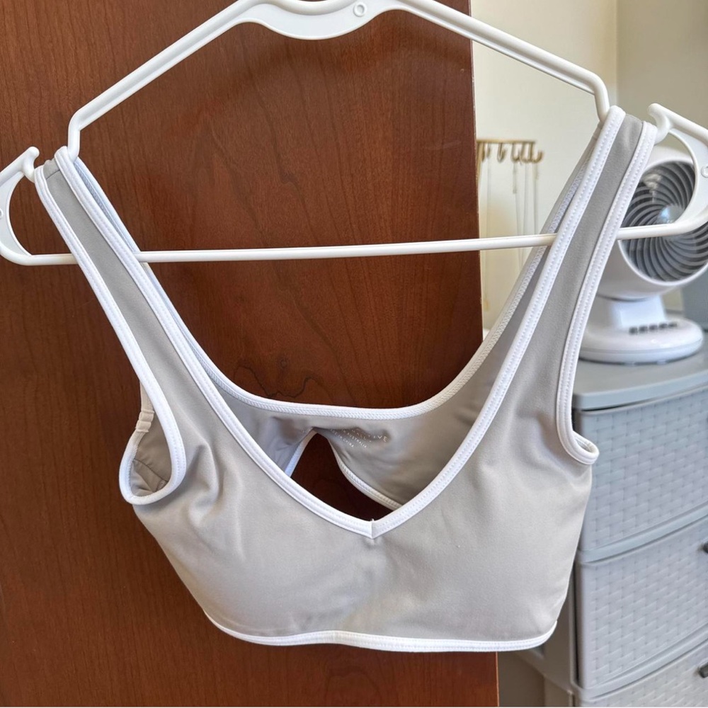 White Fox grey and white sports bra